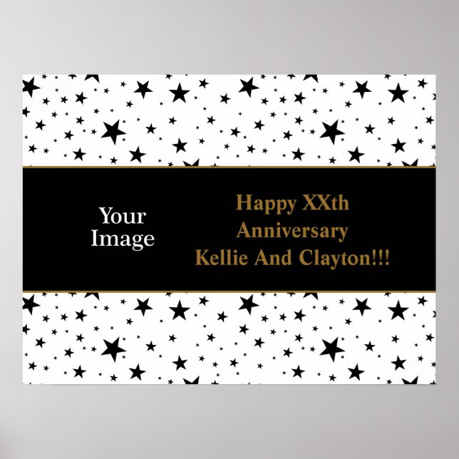 Weiß/Schwarz-Stars mit Jubiläum von Botschaft/Foto Poster (Vorne)