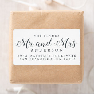 Weiß-Schwarze Schrift Future Mr Mrs Rücksendeadres
