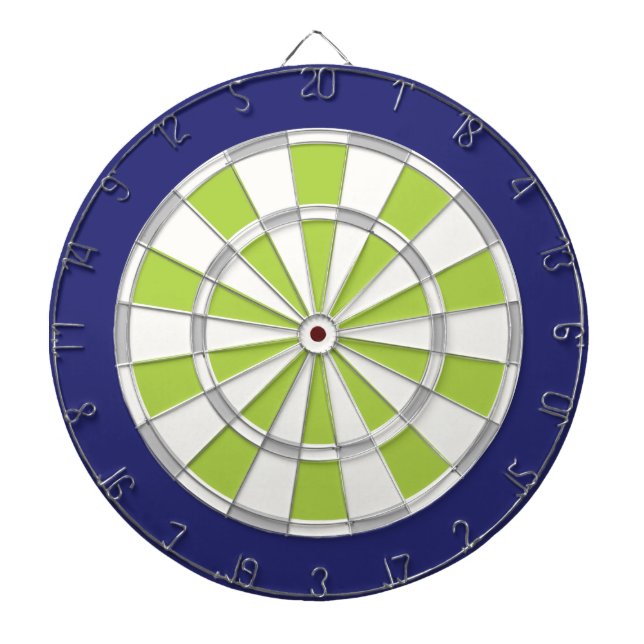 Weiß, Silber, Limette und Navy Dartscheibe (vorne)