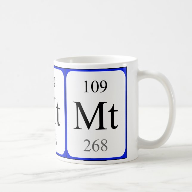 Weiß-Tasse des Elements 109 - Meitnerium Kaffeetasse (Rechts)