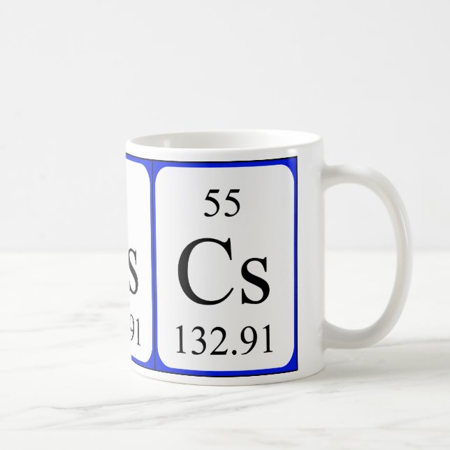 Weiß-Tasse des Elements 55 - Zäsium Tasse (Rechts)