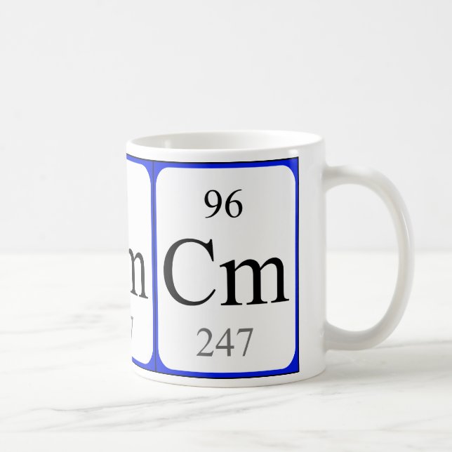 Weiß-Tasse des Elements 96 - Curium Tasse (Rechts)