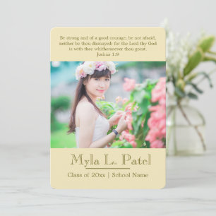 Weiß/Teal Christliche Bibel Foto Abschluss Einladung