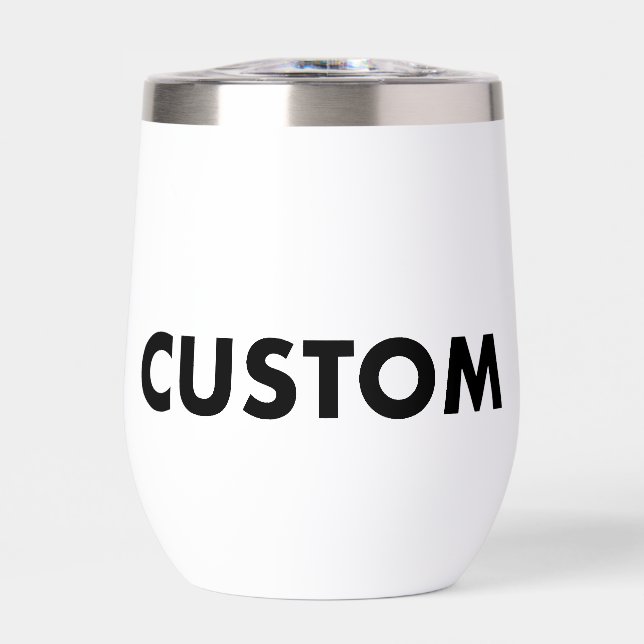 WEIß Thermal Custom Weinbecher Leere Vorlage (Vorderseite)