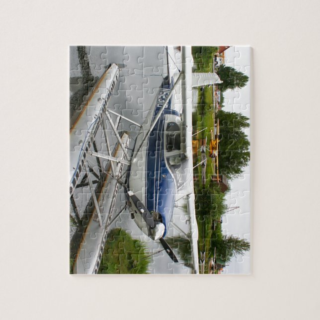 Weiß u. Marinefloss-Flugzeug, Alaska Puzzle (Vertikal)