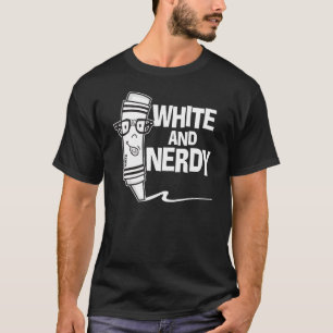 Weiß u. Nerdy T-Shirt