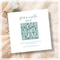 Weiß und Aquamarin | RSVP QR Code für Hochzeiten
