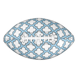 Weiß und Baby Blue Trellis, Gitter, Quatrefolie Football