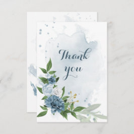 Weiß und Blau der Blume Dankeskarte