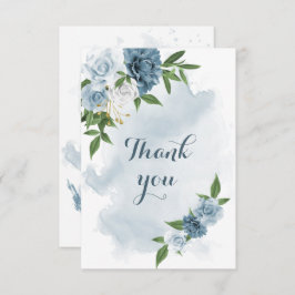 Weiß und Blau der Blume Dankeskarte