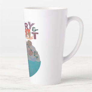 Weiß und blau farbig frohe Weihnachten Milchtasse