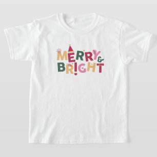 Weiß und blau farbig frohe Weihnachten T-Shirt
