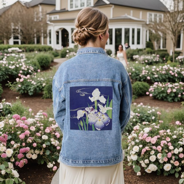 Weiß und Blau Irische Jeansjacke (Hochzeit Rückseite)