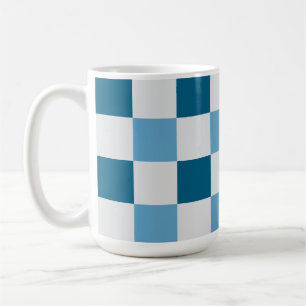Weiß und blau-karton Muster Square Sticke Kaffeetasse