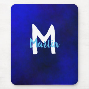 Weiß und Blau Mousepad