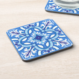🤍 💙 Weiß und Blau Porto Azulejos Getränkeuntersetzer