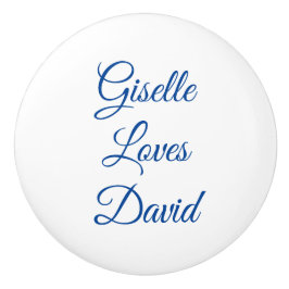 Weiß und Blau Romantik Keramikknauf