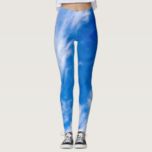 Weiß und Blauer Nebel Leggings