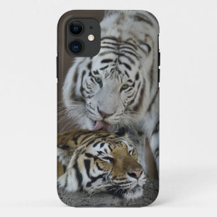 Weiß und Brown-Tiger-Stillstehen Case-Mate iPhone Hülle