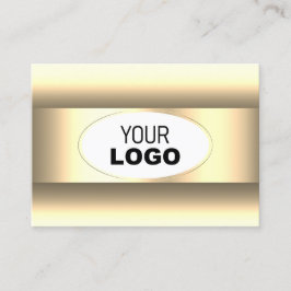 Weiß und Cream Ombre Logo Light Gold Dekor Border Visitenkarte