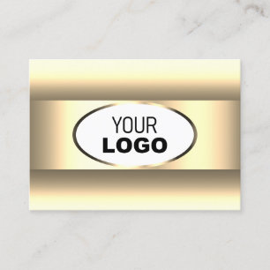 Weiß und Cream Ombre Logo Light Gold Dekor Border Visitenkarte