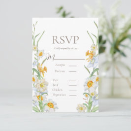 Weiß und gelb, florale Grenz-Hochzeit RSVP
