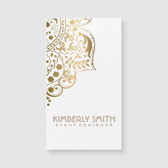 Weiß und Gold Magnetkarte (Vorderseite)