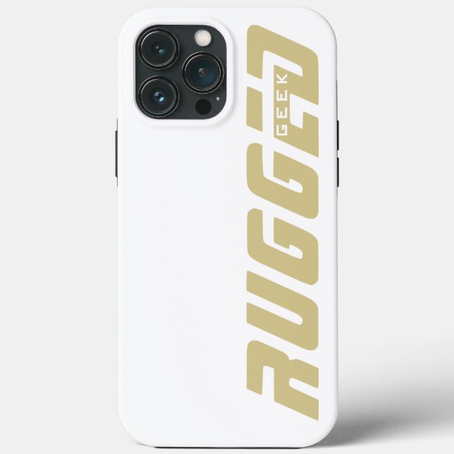 Weiß und Gold RUGGED GEEK Case-Mate iPhone Hülle (Rückseite)