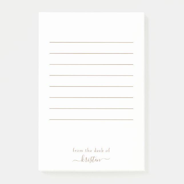 Weiß und Gold von der Schreibtisch mit kundenspezi Post-it Klebezettel (Vorderseite)