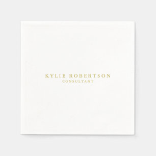 Weiß- und Goldfarben Beruflich Trendfarben Schlich Serviette