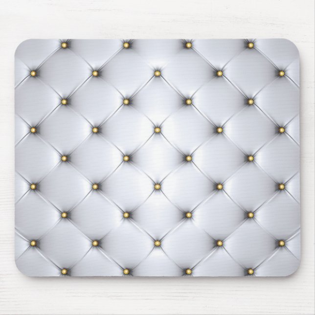Weiß und goldfarben elegant mousepad (Vorne)