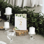 Weiß und goldfarbene Blüten Personalisiert Tischnummer<br><div class="desc">Diese wunderschöne Blumenkarte mit Aquarellfarben-Blume und Ihrem eigenen Text auf beiden Seiten der Tischnummer. Verwenden Sie die Vorlage,  um Ihre Informationen auszufüllen. Mit der Funktion "Weitere Anpassung" können Sie den Schriftart (Größe,  Stil,  Farbe) ändern,  mehr Textzeilen hinzufügen oder das Layout ändern.</div>