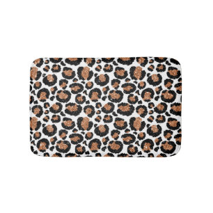 Weiß und Goldfolien-Gepard - Leopard-Muster Badematte