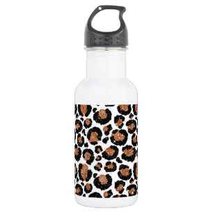 Weiß und Goldfolien-Gepard - Leopard-Muster Edelstahlflasche