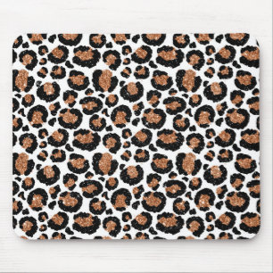 Weiß und Goldfolien-Gepard - Leopard-Muster Mousepad
