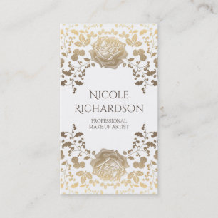 Weiß und Goldlaub-elegante Schönheit Vintag Visitenkarte