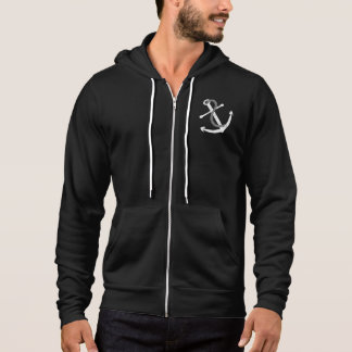 Weiß und Grau beunruhigter AnkerHoodie Hoodie