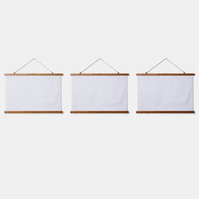 Weiß und grau geometrisches Muster mit Verriegelun Wandteppich Mit Holzrahmen (Dreifach)