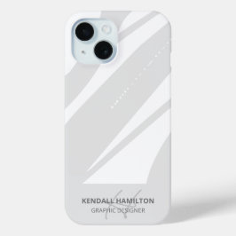 Weiß und grau Moderne Monogram Abstrakt Case-Mate iPhone Hülle