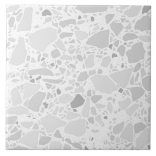 Weiß und Grau Terrazzo Modernes, einfaches Tile Fliese