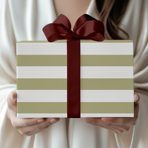 Weiß und grün, breiter Streifen Geschenkpapier