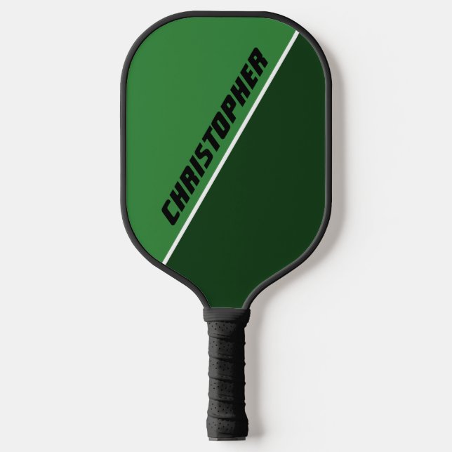 Weiß und Grün Personalisiert Pickleball Schläger (Vorderseite)