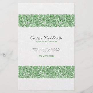 Weiß und Grün Vintag Paisley Flyer