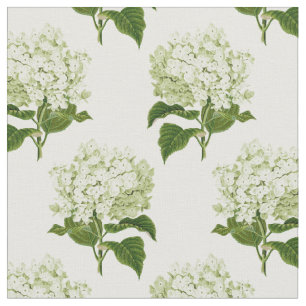 Weiß und grüne Hydrangea-Blume Stoff