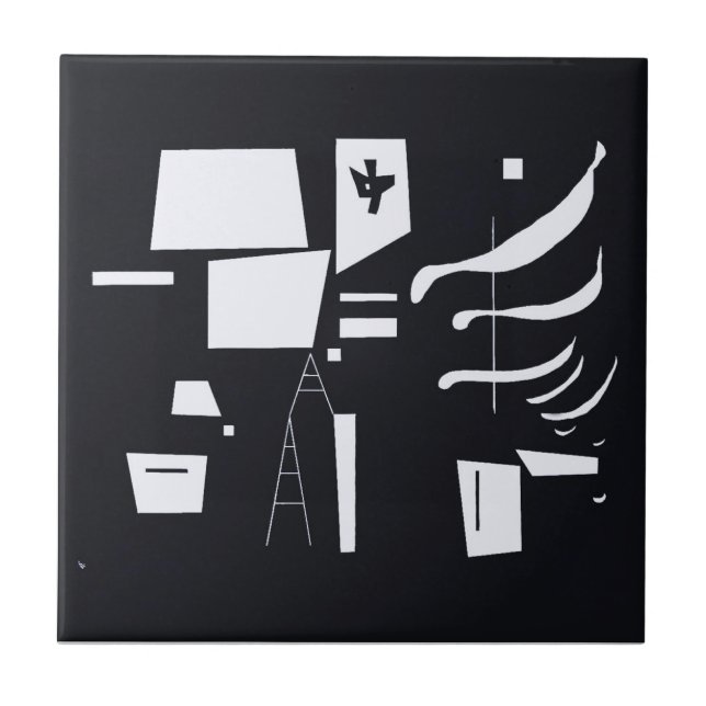 Weiß und hart - Kandinsky Fliese (Vorderseite)