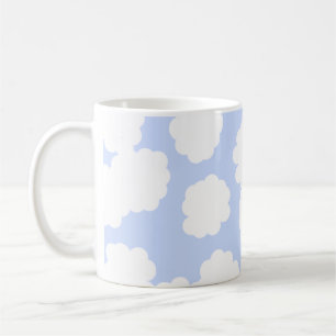 Weiß-und Himmel-Blau-Wolken-Muster Tasse