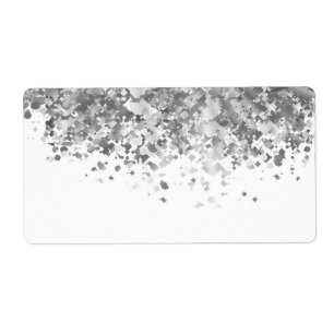 Weiß und Imitat-Glitter personalisiert