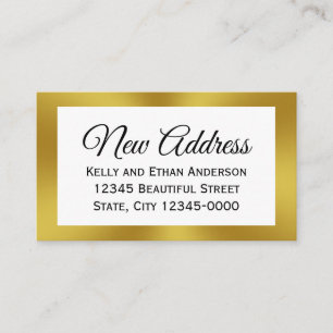 Weiß und Imitate Gold Neue Adresse einfügen Begleitkarte