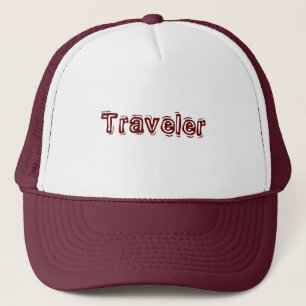 Weiß und Maroon Reisen Herren Frauen Truckerkappe