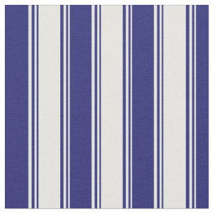 Weiß und Mitternachtsblau farbige Muster Stoff